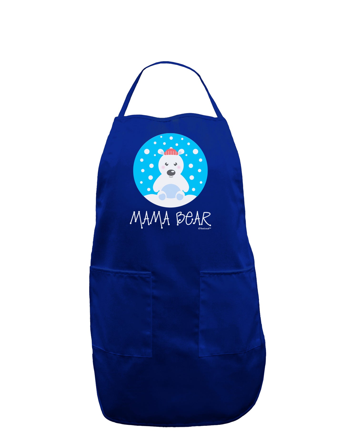 Matching Polar Bear Family - Mama Bear Dark Adult Apron by TooLoud-Bib Apron-TooLoud-Royal Blue-One-Size-Davson Sales