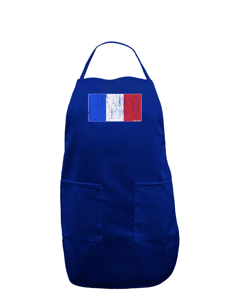 French Flag - France Distressed Dark Adult Apron by TooLoud-Bib Apron-TooLoud-Black-One-Size-Davson Sales