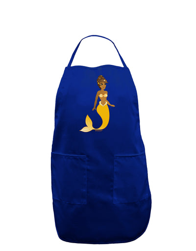 Mermaid Design - Yellow Dark Adult Apron-Bib Apron-TooLoud-Royal Blue-One-Size-Davson Sales