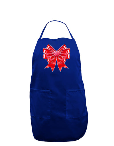 Valentine's Day Heart Bow Dark Adult Apron-Bib Apron-TooLoud-Royal Blue-One-Size-Davson Sales