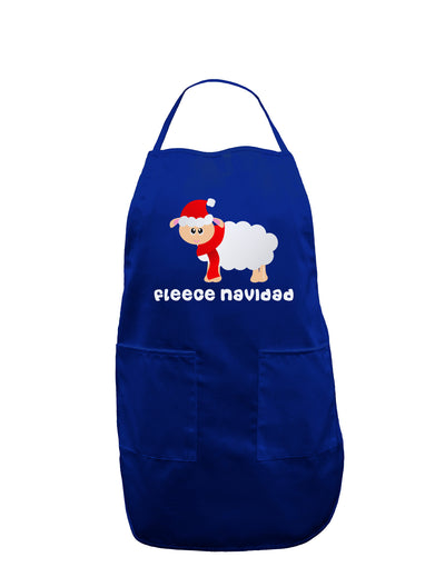 Fleece Navidad Christmas Sheep Dark Adult Apron-Bib Apron-TooLoud-Royal Blue-One-Size-Davson Sales