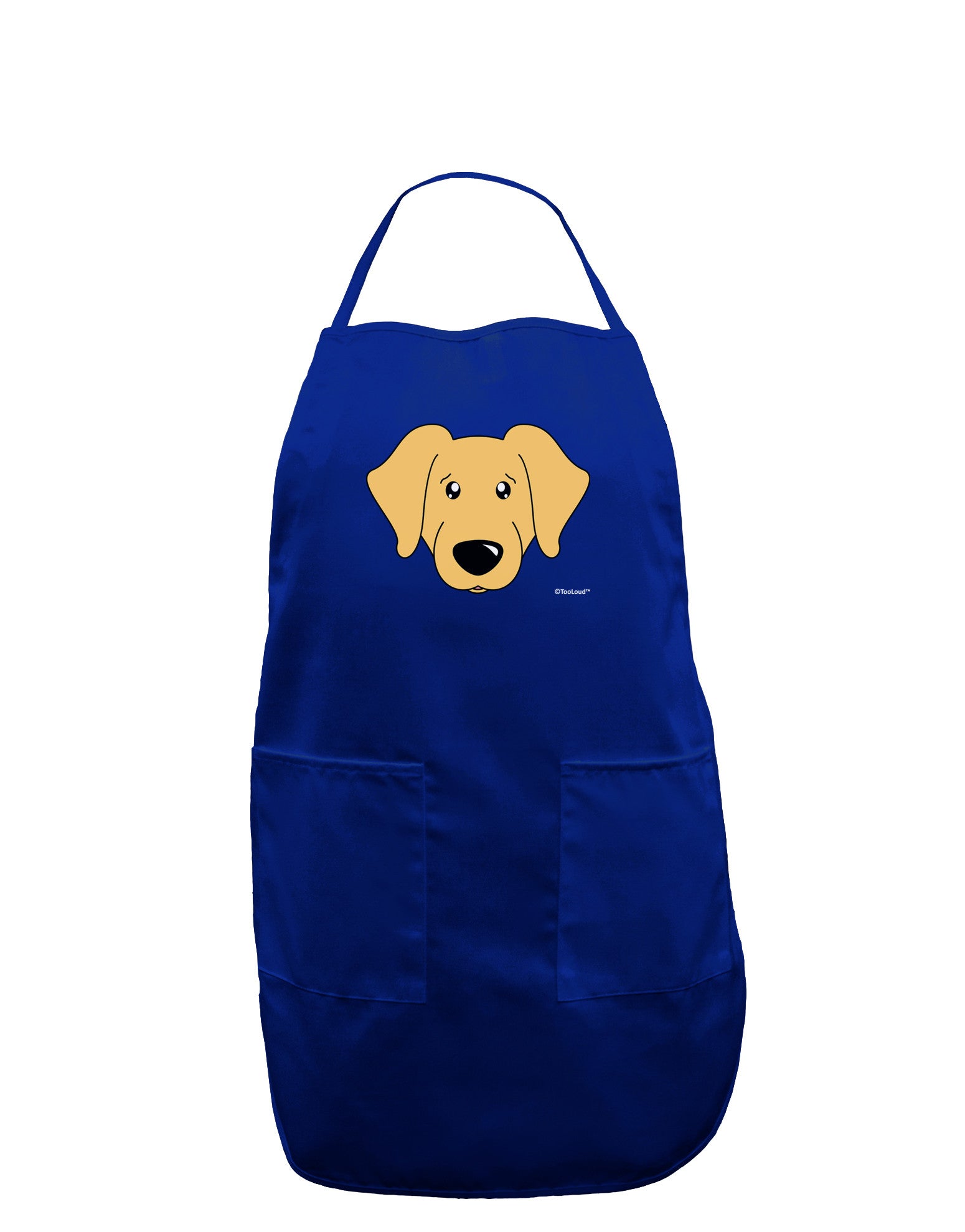 Cute Golden Retriever Dog Dark Adult Apron by TooLoud-Bib Apron-TooLoud-Royal Blue-One-Size-Davson Sales