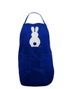 Cute Bunny Silhouette with Tail - White Glitter Dark Adult Apron by TooLoud-Bib Apron-TooLoud-Royal Blue-One-Size-Davson Sales