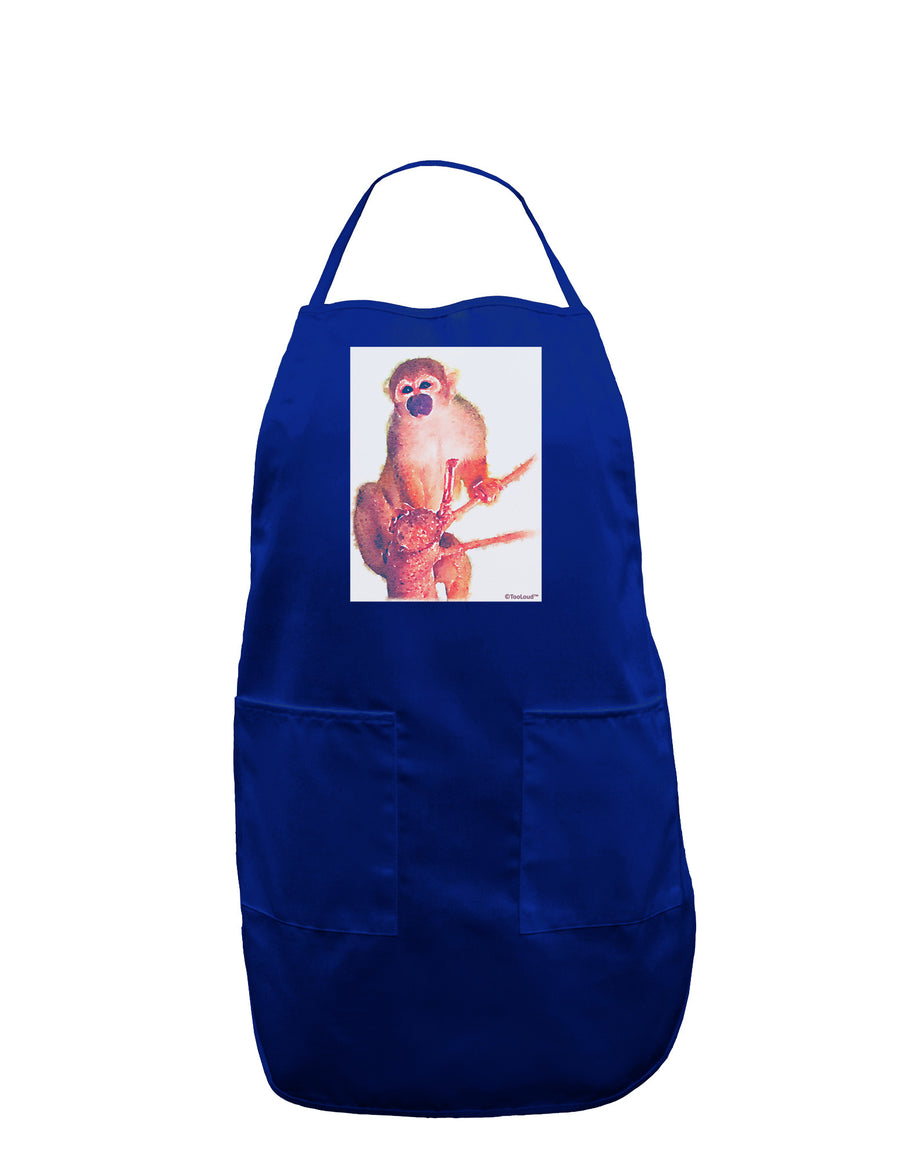 Monkey in Tree Watercolor Dark Adult Apron-Bib Apron-TooLoud-Black-One-Size-Davson Sales