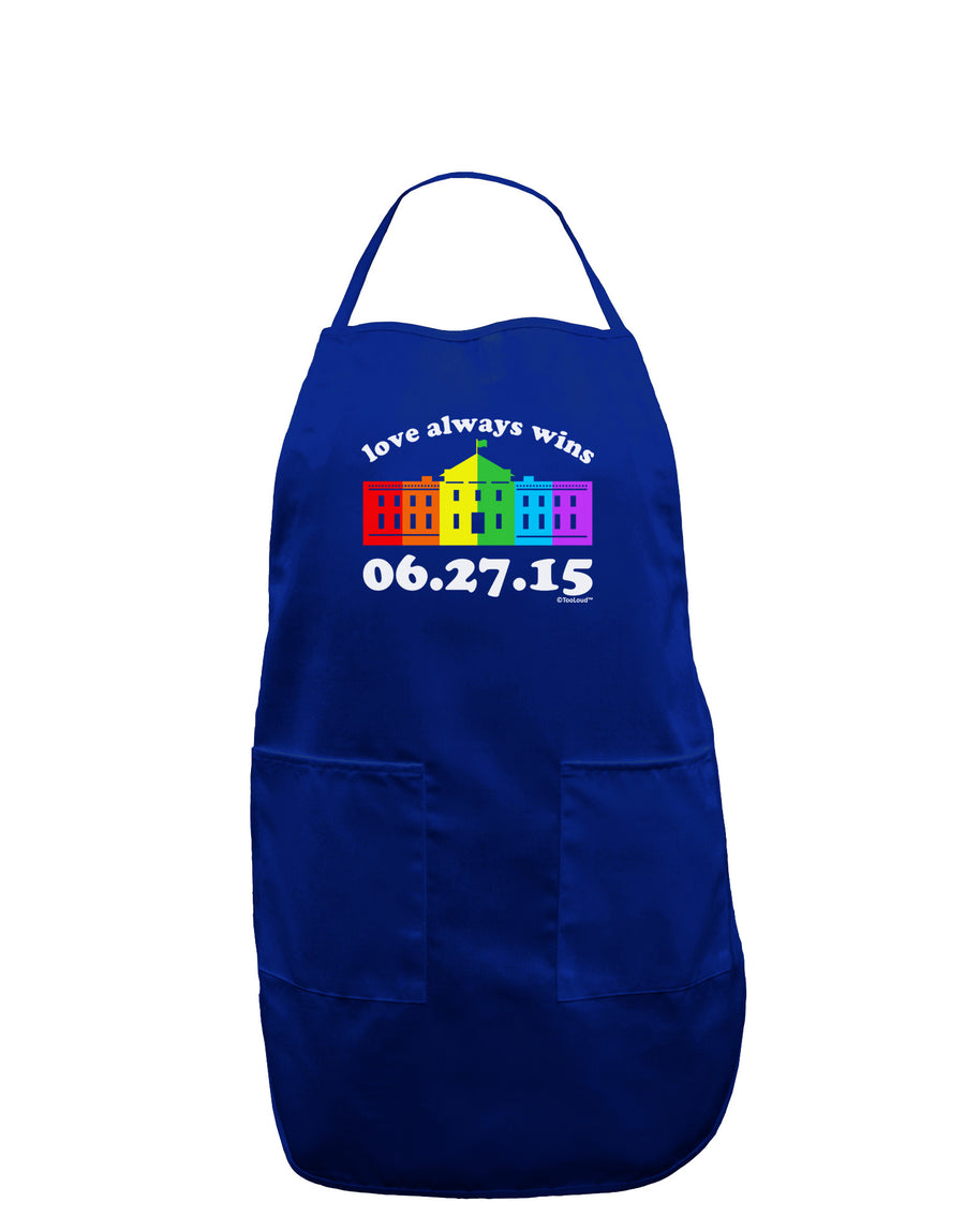 Love Always Wins with Date - Marriage Equality Dark Adult Apron-Bib Apron-TooLoud-Black-One-Size-Davson Sales