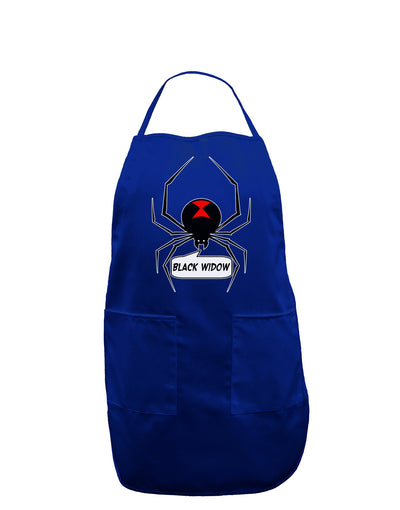 Black Widow Spider Design - Text Dark Adult Apron-Bib Apron-TooLoud-Royal Blue-One-Size-Davson Sales