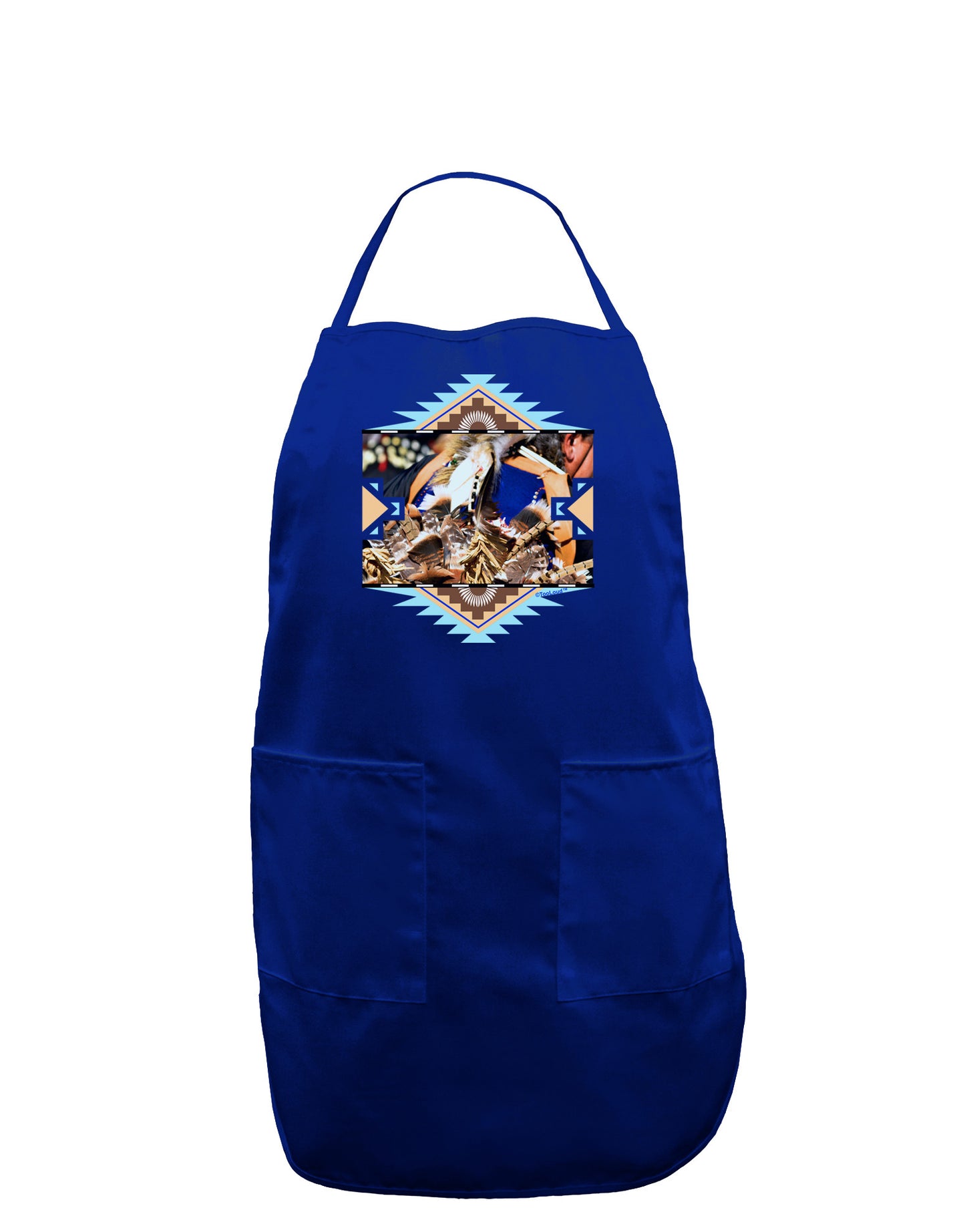 Native American Dancer 1 Dark Adult Apron-Bib Apron-TooLoud-Royal Blue-One-Size-Davson Sales