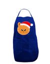 Cute Christmas Cat Santa Hat Dark Adult Apron-Bib Apron-TooLoud-Royal Blue-One-Size-Davson Sales