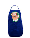 Cute Mrs Claus Face Faux Applique Dark Adult Apron-Bib Apron-TooLoud-Royal Blue-One-Size-Davson Sales