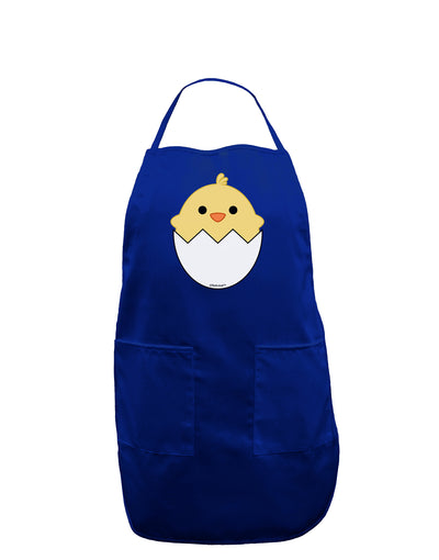 Cute Hatching Chick Design Dark Adult Apron by TooLoud-Bib Apron-TooLoud-Royal Blue-One-Size-Davson Sales