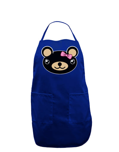 Kyu-T Head - Night Beartholomea Girl Teddy Bear Dark Adult Apron-Bib Apron-TooLoud-Royal Blue-One-Size-Davson Sales