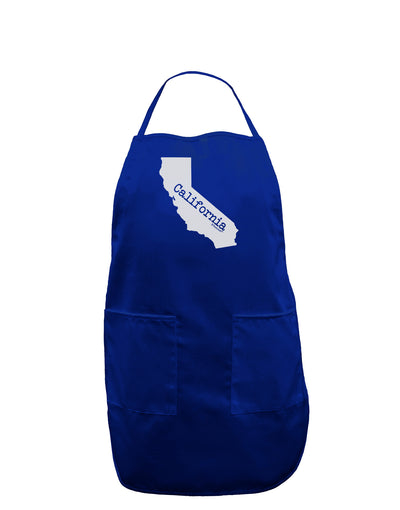 California - United States Shape Dark Adult Apron by TooLoud-Bib Apron-TooLoud-Royal Blue-One-Size-Davson Sales