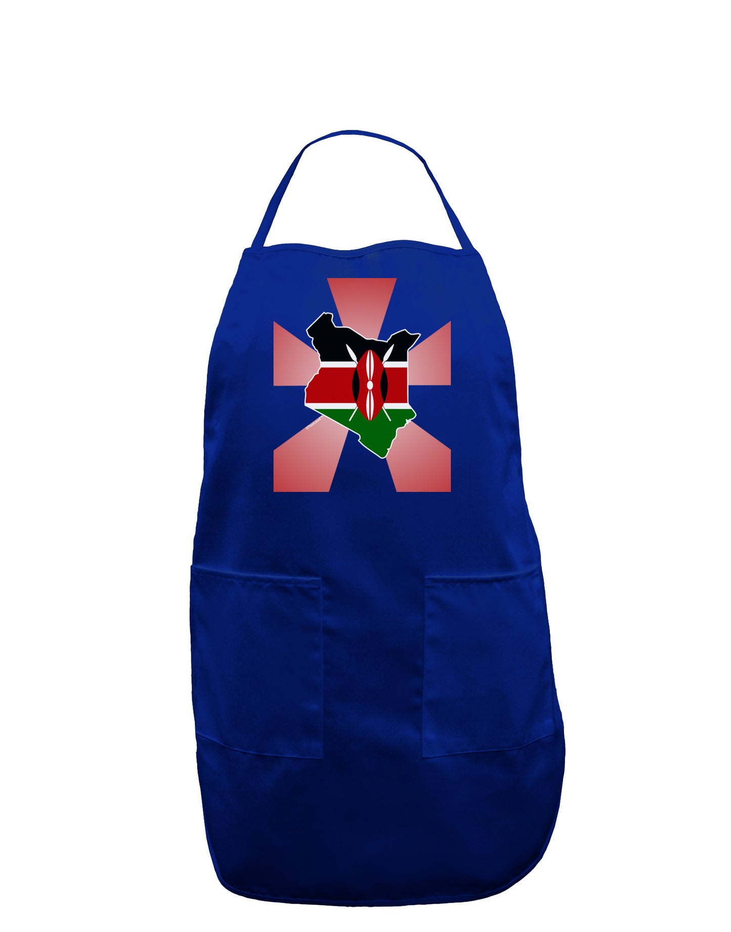 Kenya Flag Design Dark Adult Apron-Bib Apron-TooLoud-Royal Blue-One-Size-Davson Sales