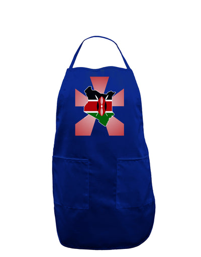 Kenya Flag Design Dark Adult Apron-Bib Apron-TooLoud-Royal Blue-One-Size-Davson Sales