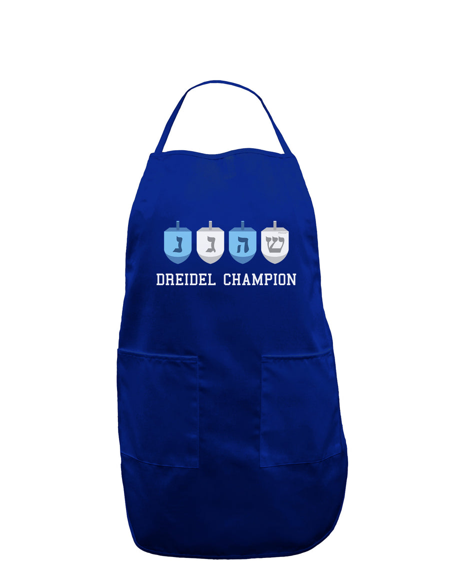Dreidel Champion Hanukkah Dark Adult Apron-Bib Apron-TooLoud-Black-One-Size-Davson Sales