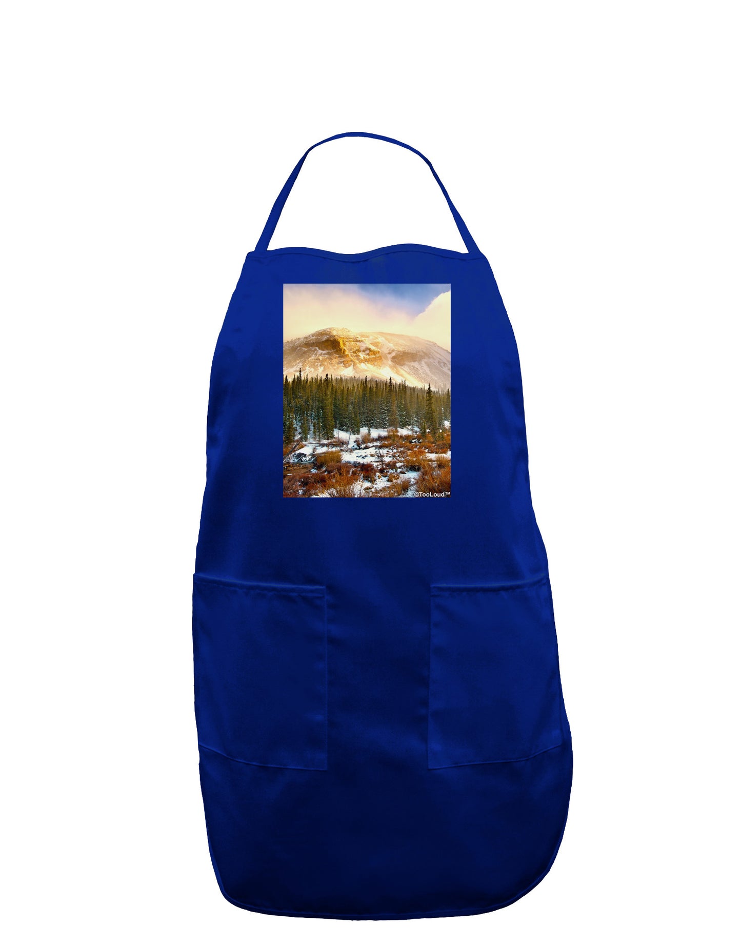 Nature Photography - Mountain Glow Dark Adult Apron by-Bib Apron-TooLoud-Royal Blue-One-Size-Davson Sales