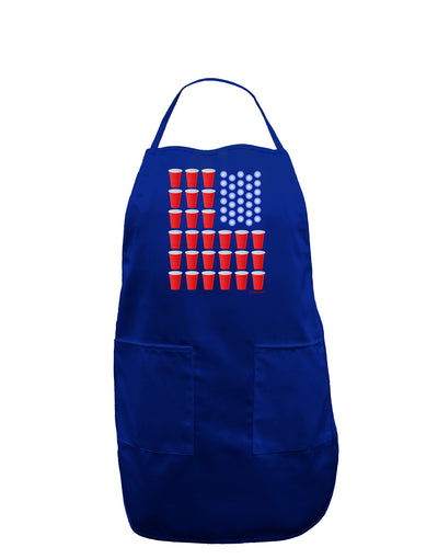 Beer Pong Flag Dark Adult Apron-Bib Apron-TooLoud-Royal Blue-One-Size-Davson Sales