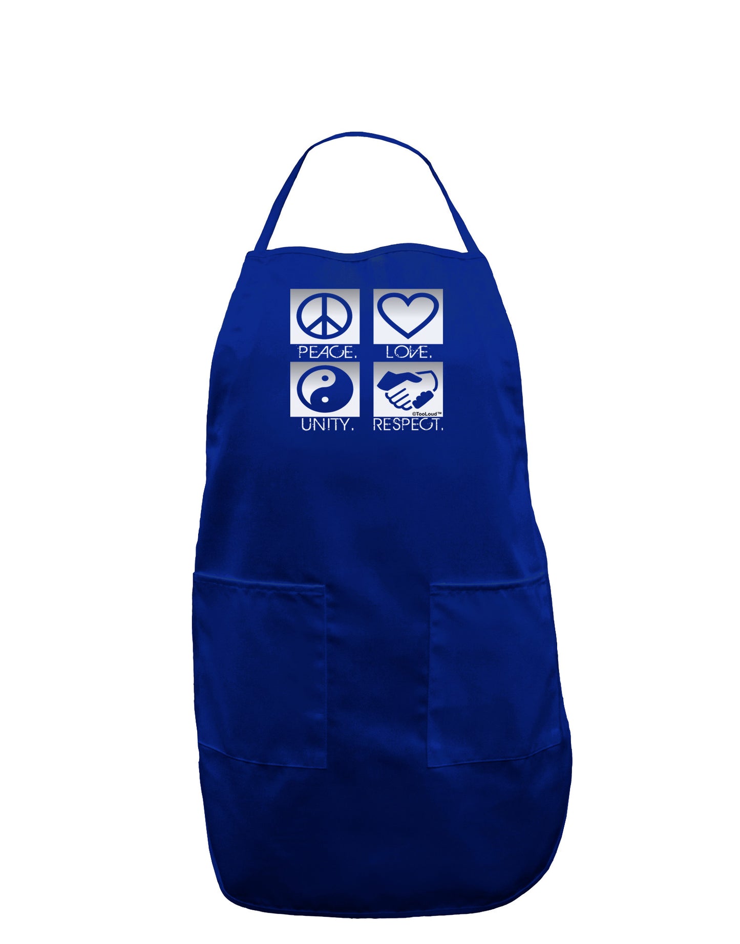 PLUR Squares BnW Dark Adult Apron-Bib Apron-TooLoud-Royal Blue-One-Size-Davson Sales
