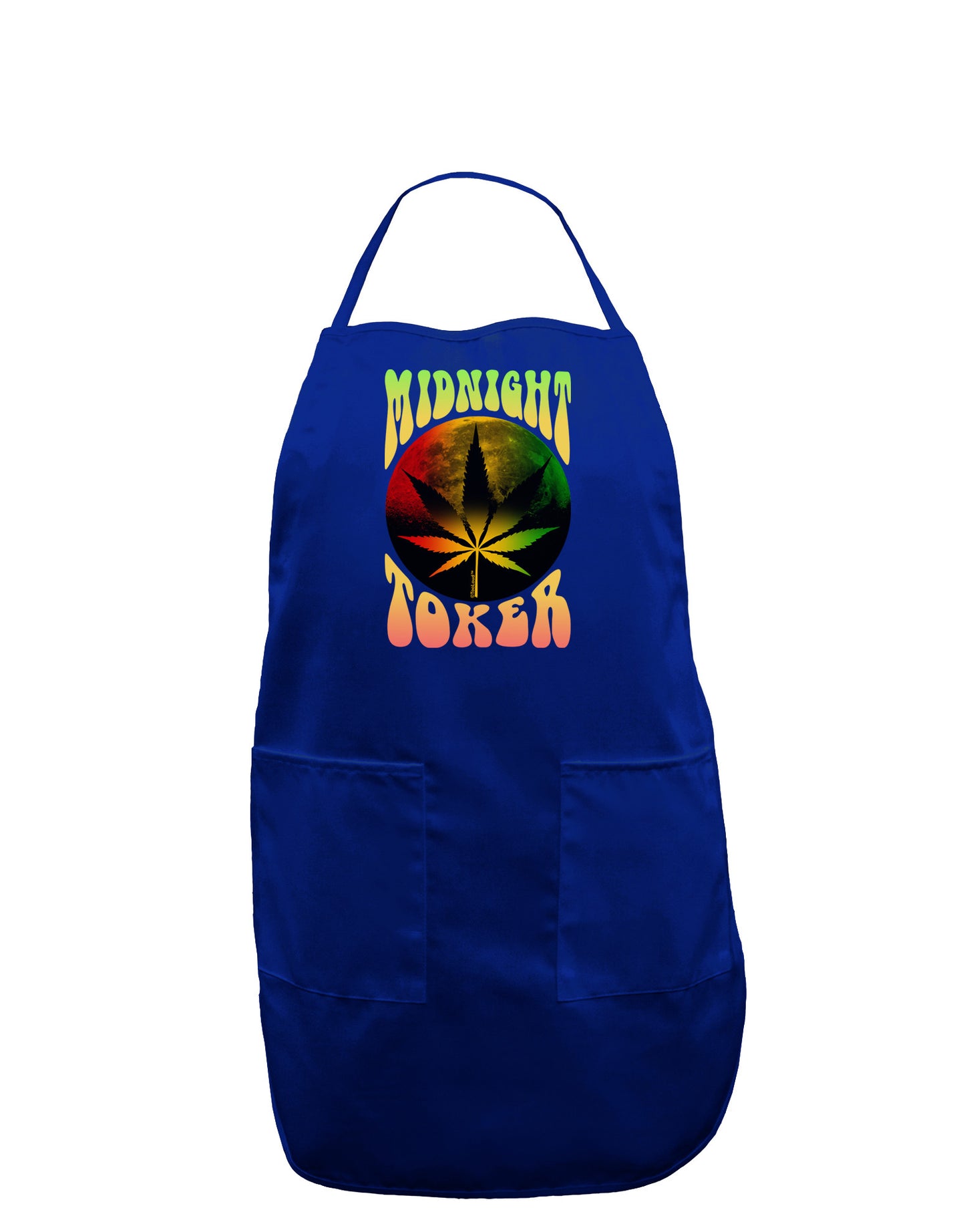 Midnight Toker Marijuana Dark Adult Apron-Bib Apron-TooLoud-Royal Blue-One-Size-Davson Sales