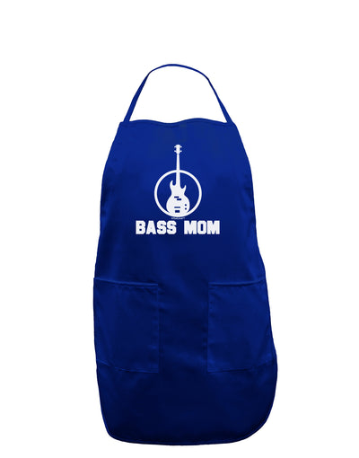 Bass Mom - Mother's Day Design Dark Adult Apron-Bib Apron-TooLoud-Royal Blue-One-Size-Davson Sales