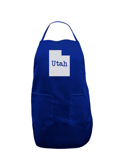 Utah - United States Shape Dark Adult Apron by TooLoud-Bib Apron-TooLoud-Royal Blue-One-Size-Davson Sales