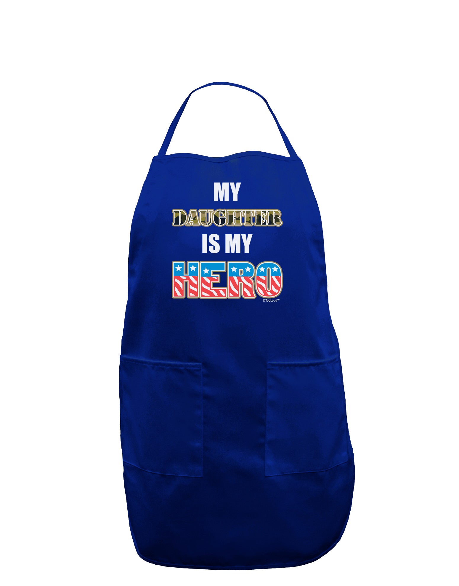 My Daughter is My Hero - Armed Forces Dark Adult Apron by TooLoud-Bib Apron-TooLoud-Royal Blue-One-Size-Davson Sales