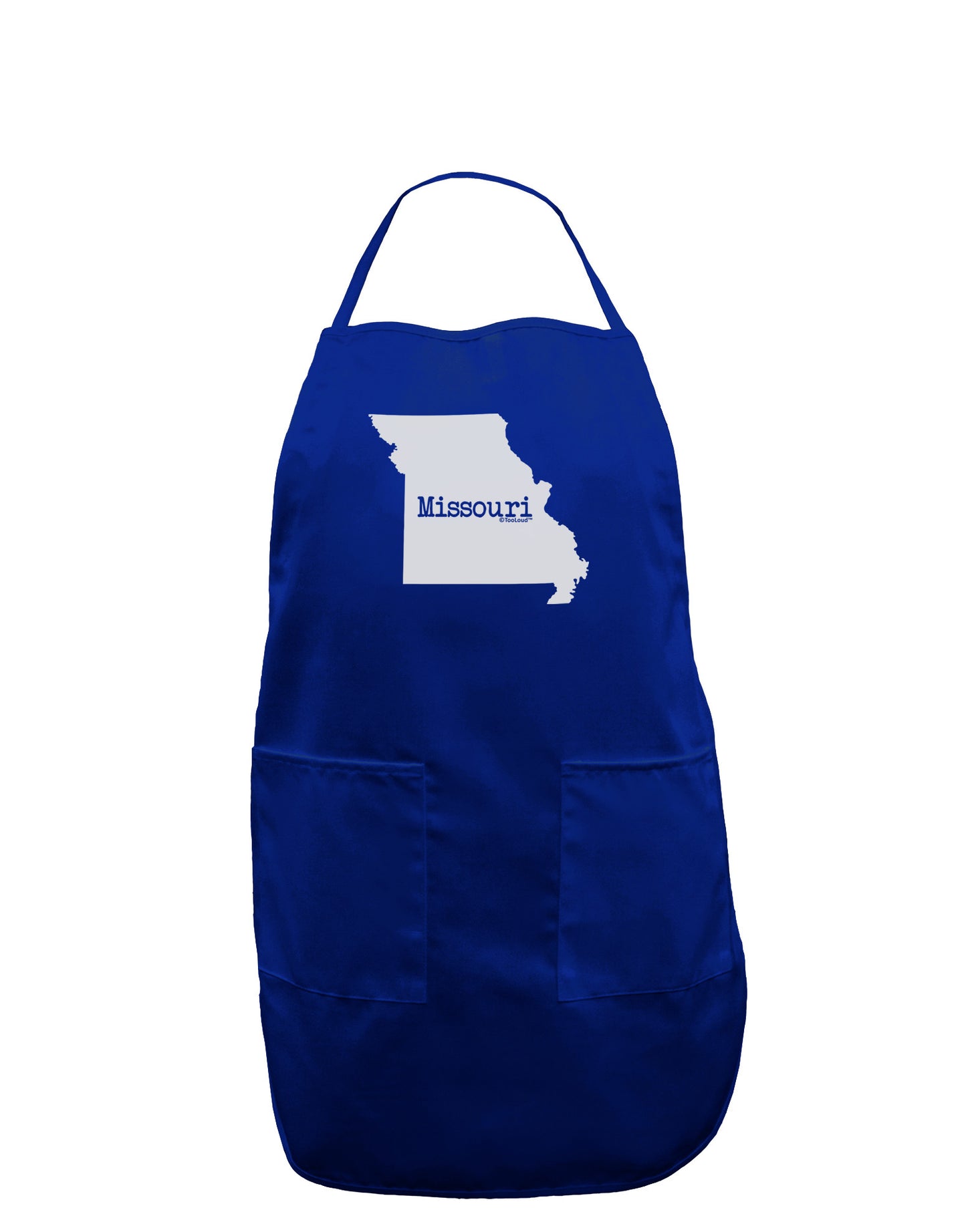 Missouri - United States Shape Dark Adult Apron-Bib Apron-TooLoud-Royal Blue-One-Size-Davson Sales