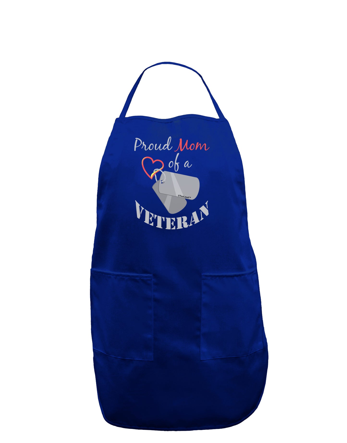 Mom of Veteran Dark Adult Apron-Bib Apron-TooLoud-Royal Blue-One-Size-Davson Sales
