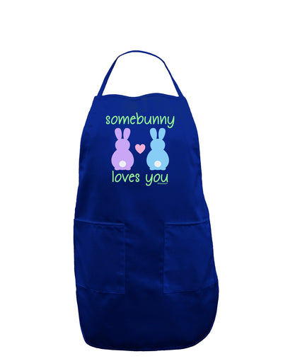 Somebunny Loves You Dark Adult Apron by TooLoud-Bib Apron-TooLoud-Royal Blue-One-Size-Davson Sales