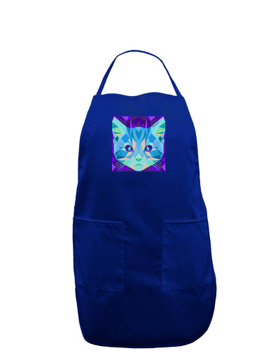 Geometric Kitty Inverted Dark Adult Apron-Bib Apron-TooLoud-Royal Blue-One-Size-Davson Sales