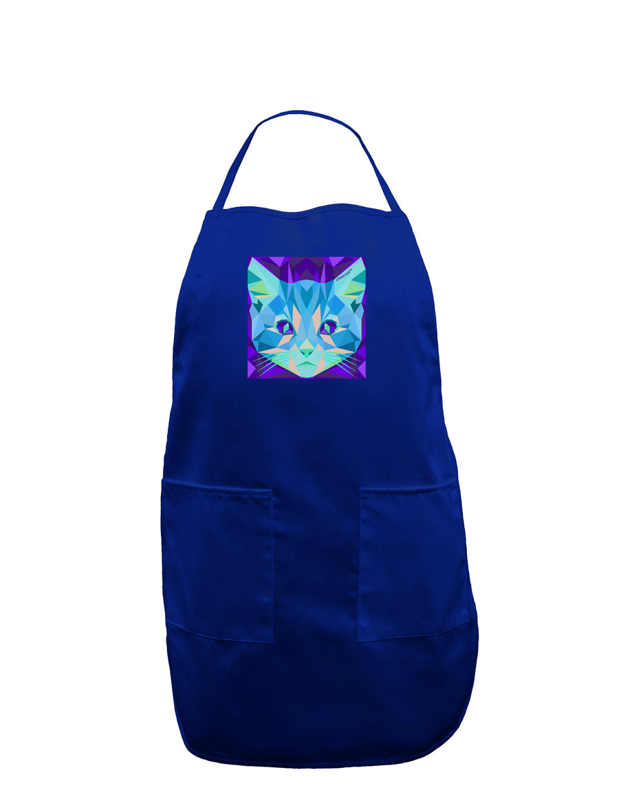 Geometric Kitty Inverted Dark Adult Apron-Bib Apron-TooLoud-Black-One-Size-Davson Sales