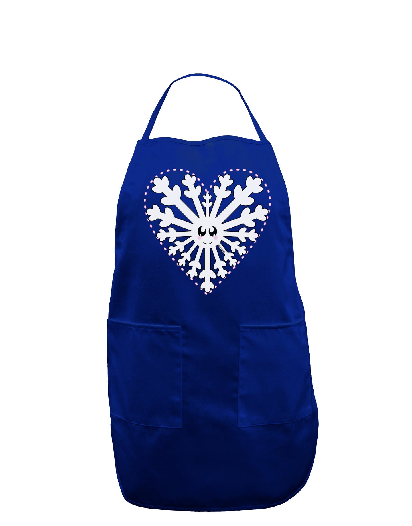 Heart Snowflake Christmas Dark Adult Apron-Bib Apron-TooLoud-Royal Blue-One-Size-Davson Sales
