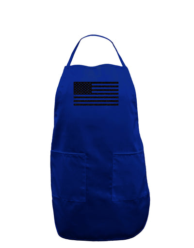 American Flag Glitter - Black Dark Adult Apron-Bib Apron-TooLoud-Royal Blue-One-Size-Davson Sales