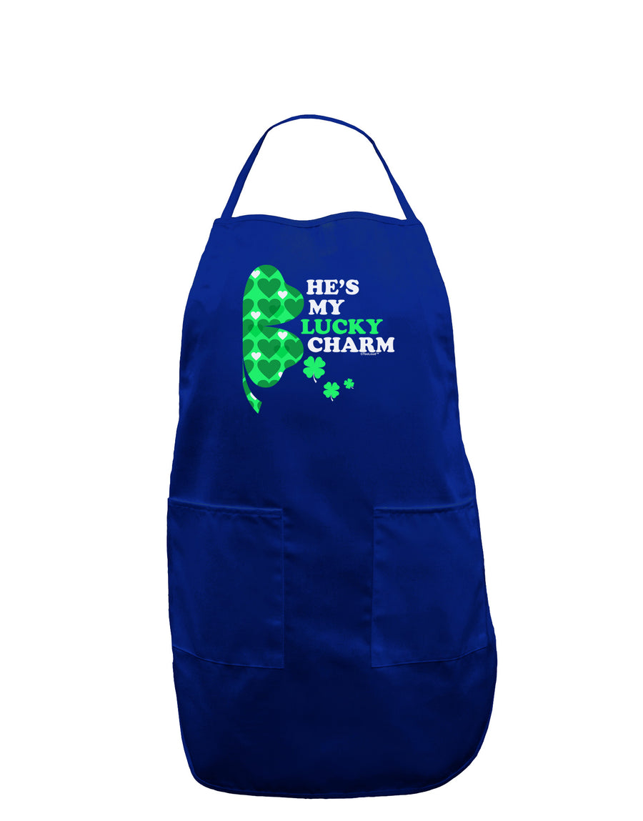 He's My Lucky Charm - Right Dark Adult Apron-Bib Apron-TooLoud-Black-One-Size-Davson Sales