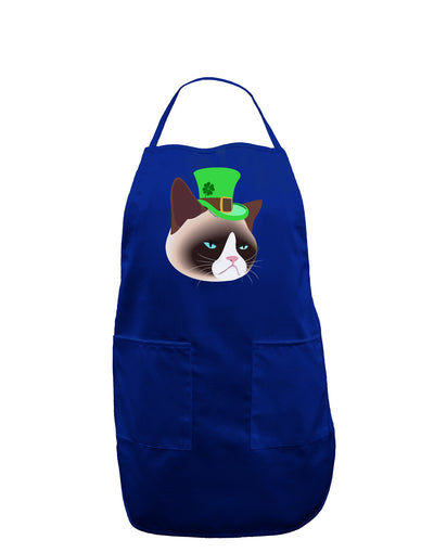 Leprechaun Disgruntled Cat Dark Adult Apron-Bib Apron-TooLoud-Royal Blue-One-Size-Davson Sales