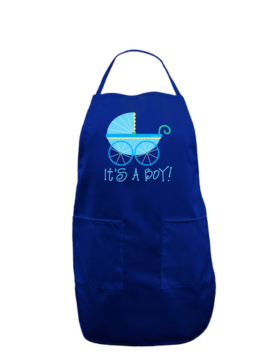 It's a Boy - Baby Boy Carriage Dark Adult Apron-Bib Apron-TooLoud-Royal Blue-One-Size-Davson Sales