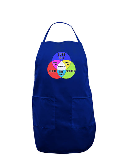 Beer Boy and Sports Diagram Dark Adult Apron-Bib Apron-TooLoud-Royal Blue-One-Size-Davson Sales