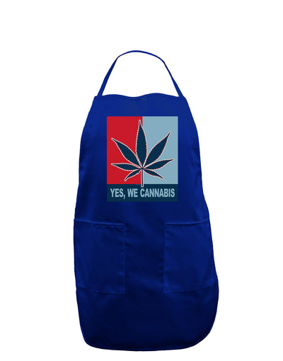 Yes We Cannabis - Marijuana Leaf Dark Adult Apron-Bib Apron-TooLoud-Royal Blue-One-Size-Davson Sales