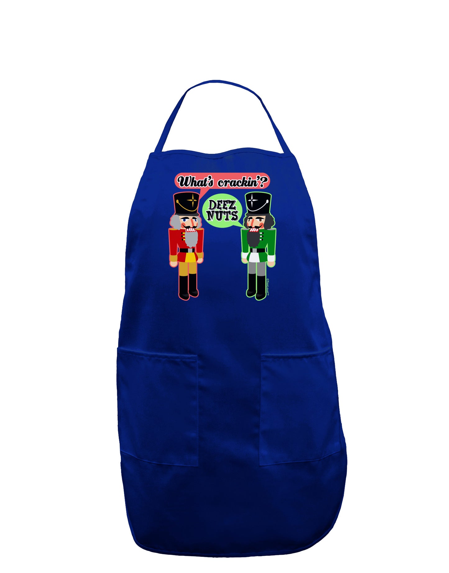 Whats Crackin - Deez Nuts Dark Adult Apron by-Bib Apron-TooLoud-Royal Blue-One-Size-Davson Sales