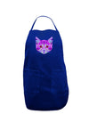 Geometric Kitty Purple Dark Adult Apron-Bib Apron-TooLoud-Royal Blue-One-Size-Davson Sales