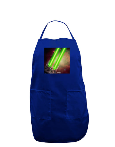 Laser Eyes Cat in Space Design Dark Adult Apron by TooLoud-Bib Apron-TooLoud-Royal Blue-One-Size-Davson Sales