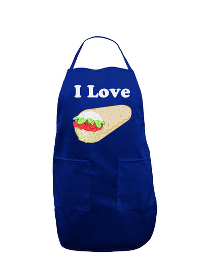 I Love Burritos - Funny Food Dark Adult Apron-Bib Apron-TooLoud-Royal Blue-One-Size-Davson Sales