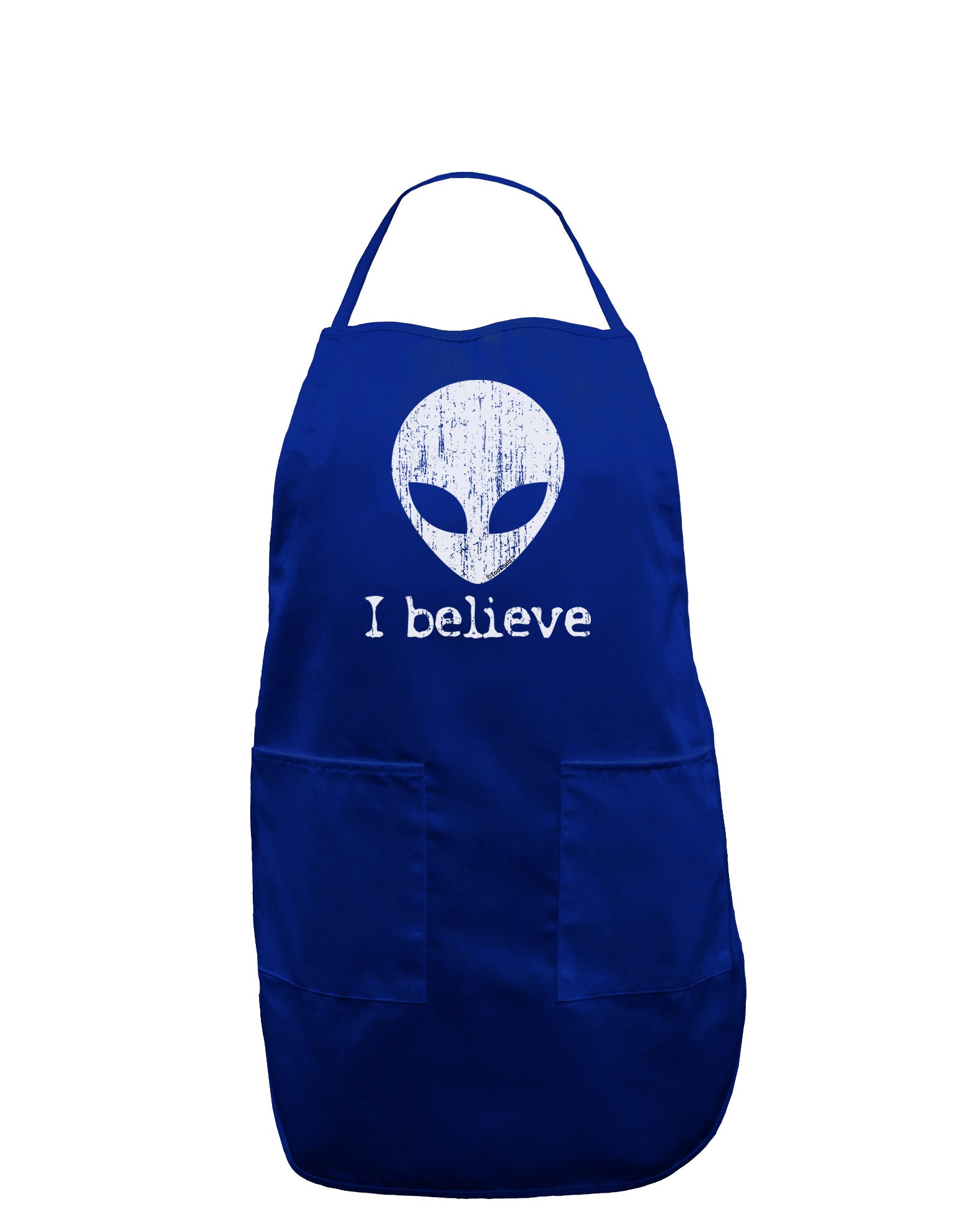 Extraterrestrial - I Believe Distressed Dark Adult Apron by TooLoud-Bib Apron-TooLoud-Royal Blue-One-Size-Davson Sales