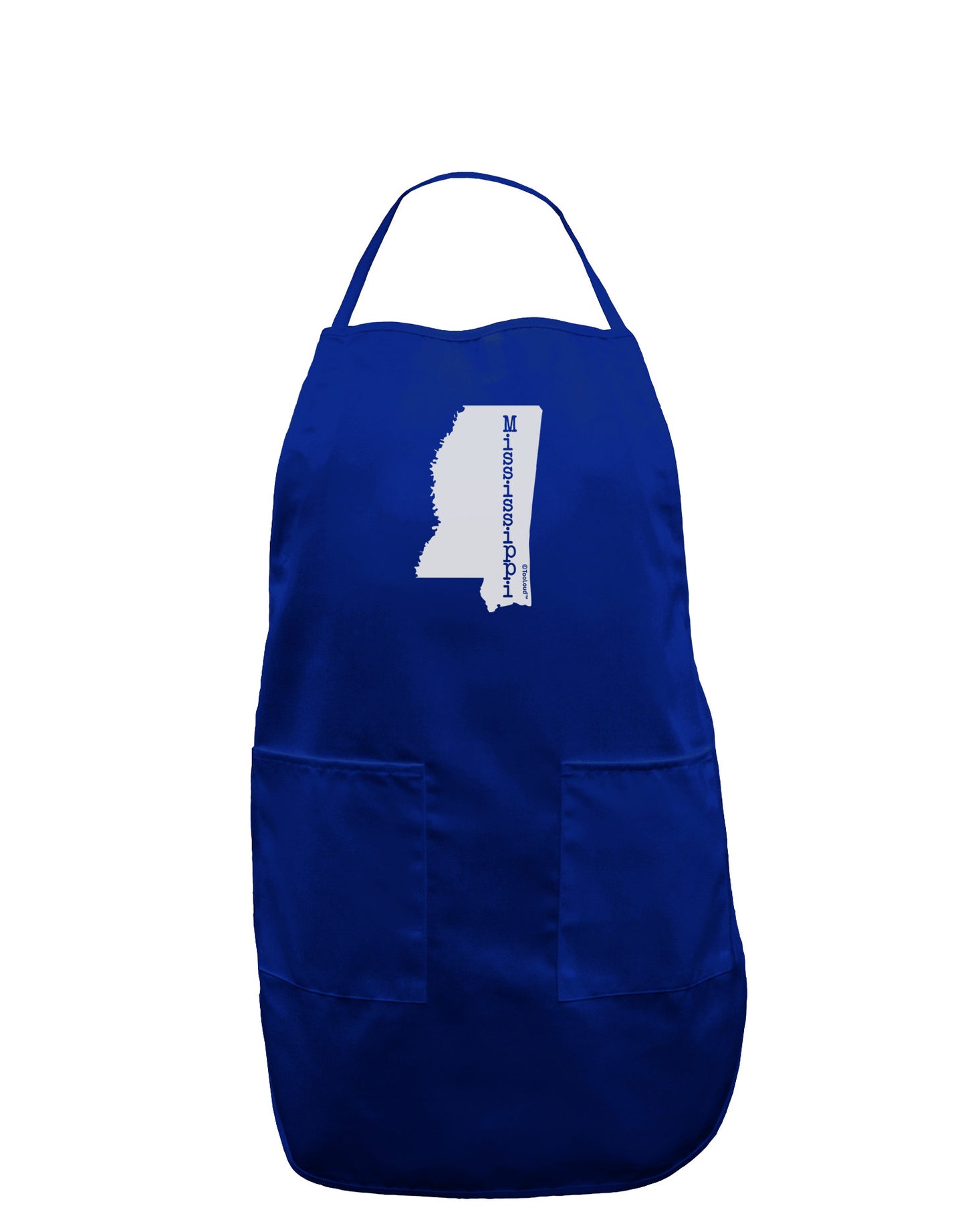 Mississippi - United States Shape Dark Adult Apron-Bib Apron-TooLoud-Royal Blue-One-Size-Davson Sales