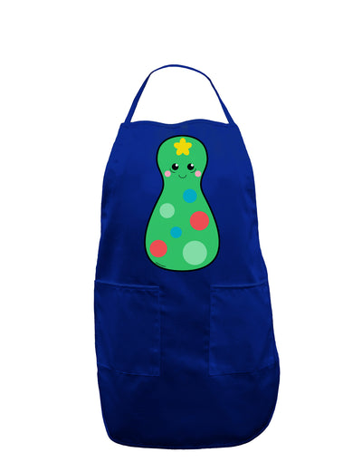 Cute Christmas Tree Matryoshka Nesting Doll Dark Adult Apron-Bib Apron-TooLoud-Royal Blue-One-Size-Davson Sales