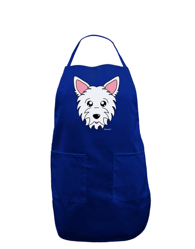 Cute West Highland White Terrier Westie Dog Dark Adult Apron by TooLoud-Bib Apron-TooLoud-Royal Blue-One-Size-Davson Sales