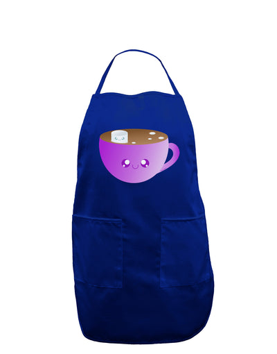 Cute Hot Cocoa Christmas Dark Adult Apron-Bib Apron-TooLoud-Royal Blue-One-Size-Davson Sales