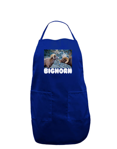 Two Bighorn Rams Text Dark Adult Apron-Bib Apron-TooLoud-Royal Blue-One-Size-Davson Sales