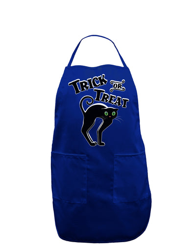 Trick or Treat Cute Black Cat Halloween Dark Adult Apron-Bib Apron-TooLoud-Royal Blue-One-Size-Davson Sales