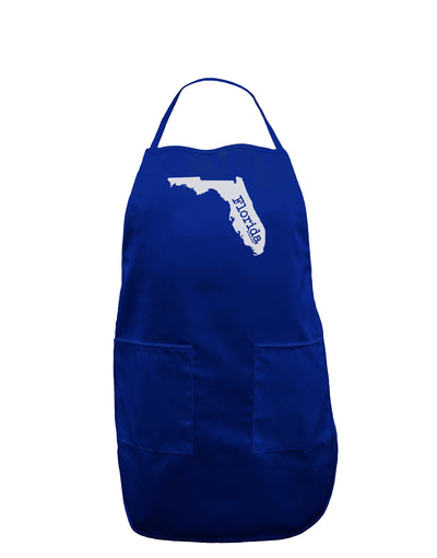 Florida - United States Shape Dark Adult Apron by TooLoud-Bib Apron-TooLoud-Royal Blue-One-Size-Davson Sales